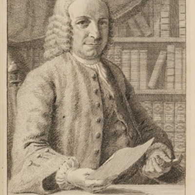 Engraving of Johannes Enschedé by Cornelis van Noorde